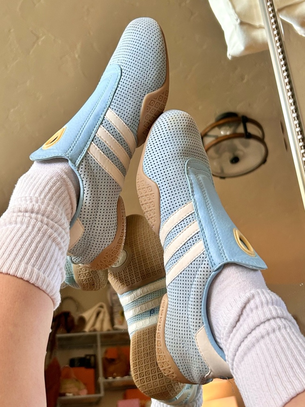 Adidas VTG Retro Sportswear Rare Chen Tao 2003 Taekwondo Mei Blue Suede Sneakers